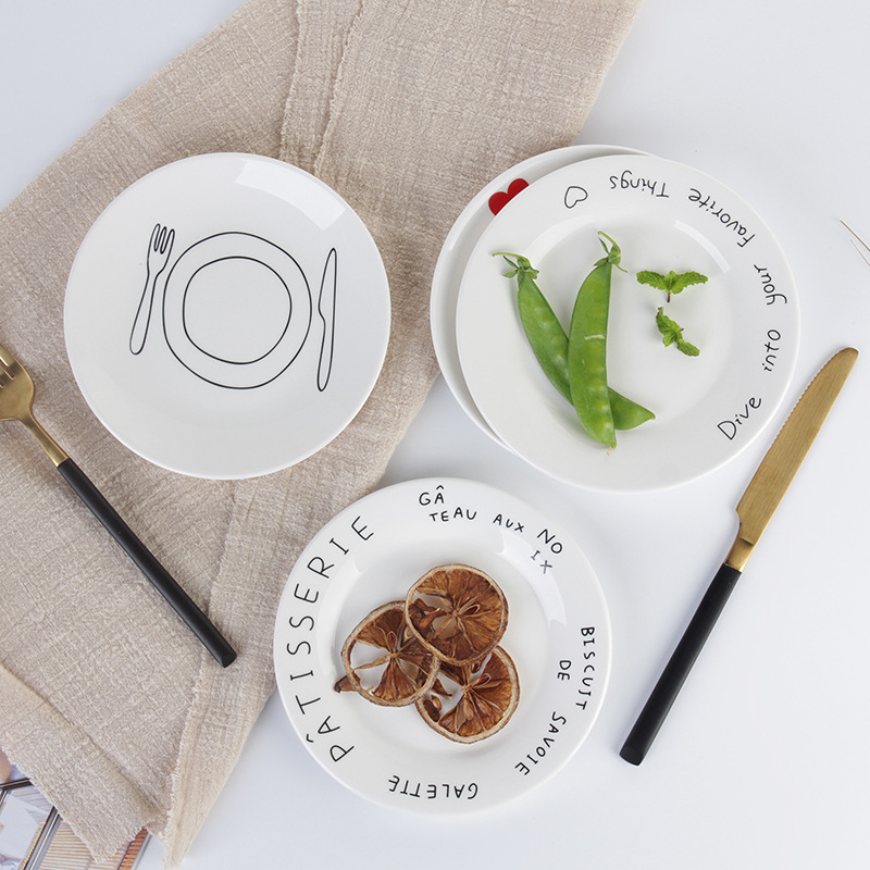 Ceramic Dinner Plates Ins-Style Tableware for Home & Kitchen