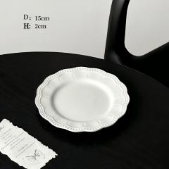 Elegant Scalloped Pearl-Edge Ceramic Dessert Plates - Wedding Reception Dessert Table Dishes