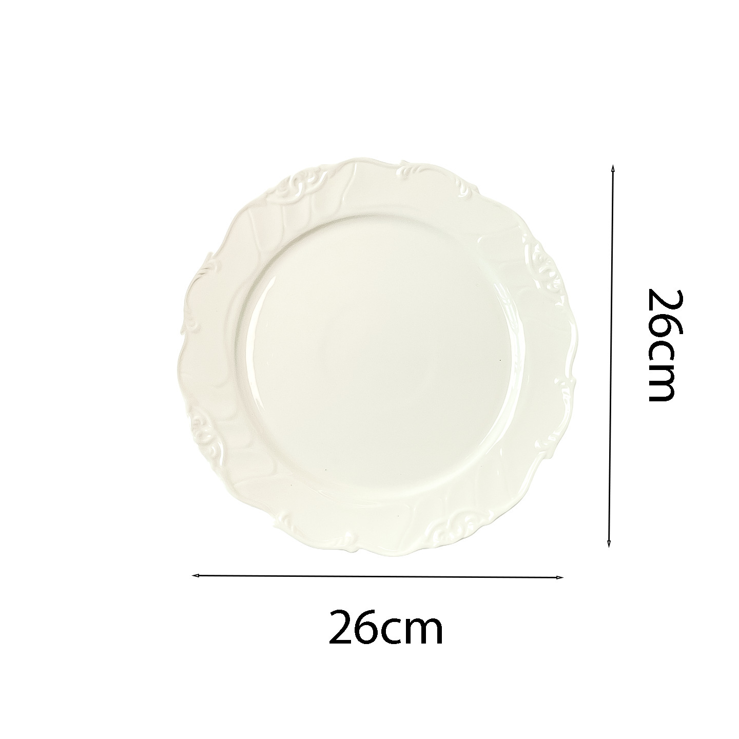 Elegant White Porcelain Wedding Dinnerware Set | Baroque Scalloped Plates & Serving Dishes for Bridal Reception