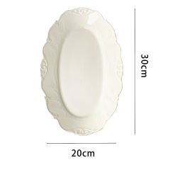 Elegant White Porcelain Wedding Dinnerware Set | Baroque Scalloped Plates & Serving Dishes for Bridal Reception