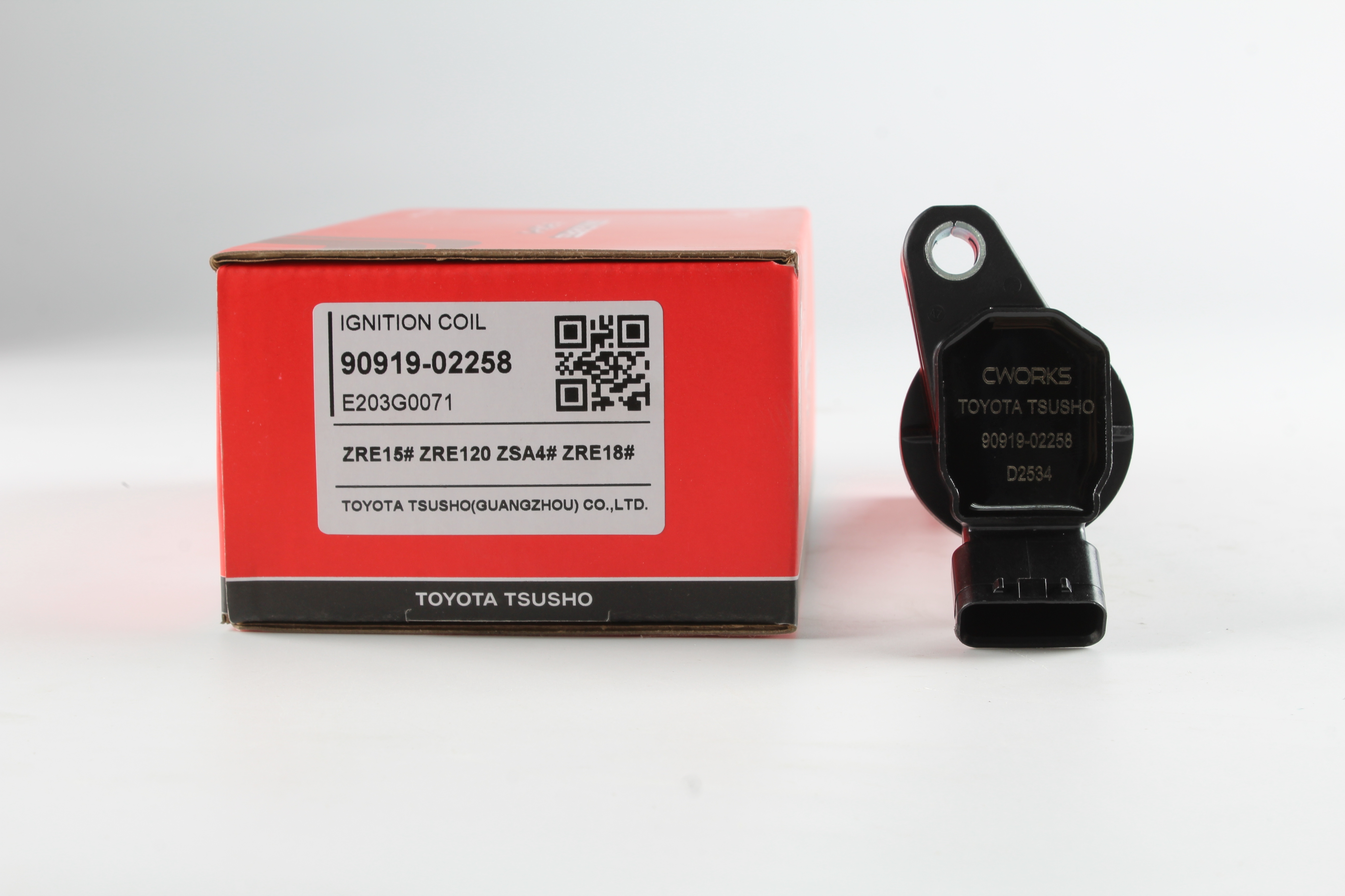 Toyota Tsusho Ignition Coil 90919-02258 For Yaris ZSP91 Corolla ZRE141 Prius ZVW30