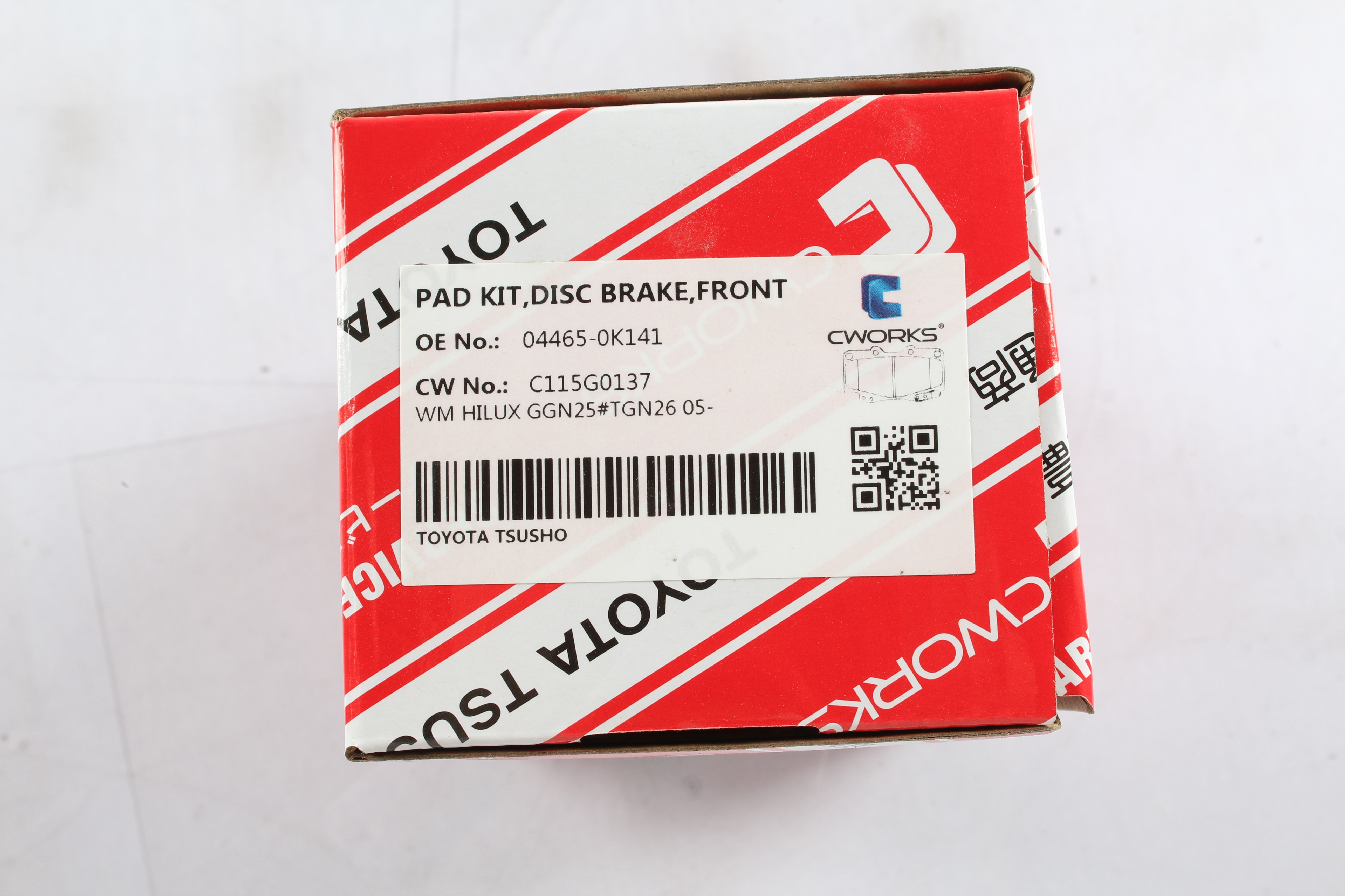 Toyota Tsusho Front Disc Brake Pad Kit 04465-0K141 For Hilux GGN25 KUN35 TGN26