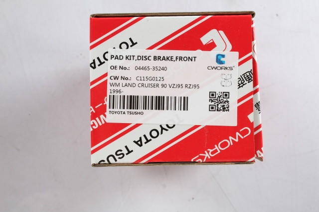 Toyota Tsusho Front Disc Brake Pad Kit 04465-35240 For 4Runner KZN185 VZN180 Land Cruiser RZJ90 VZJ95 Hilux KDN185 RZN185