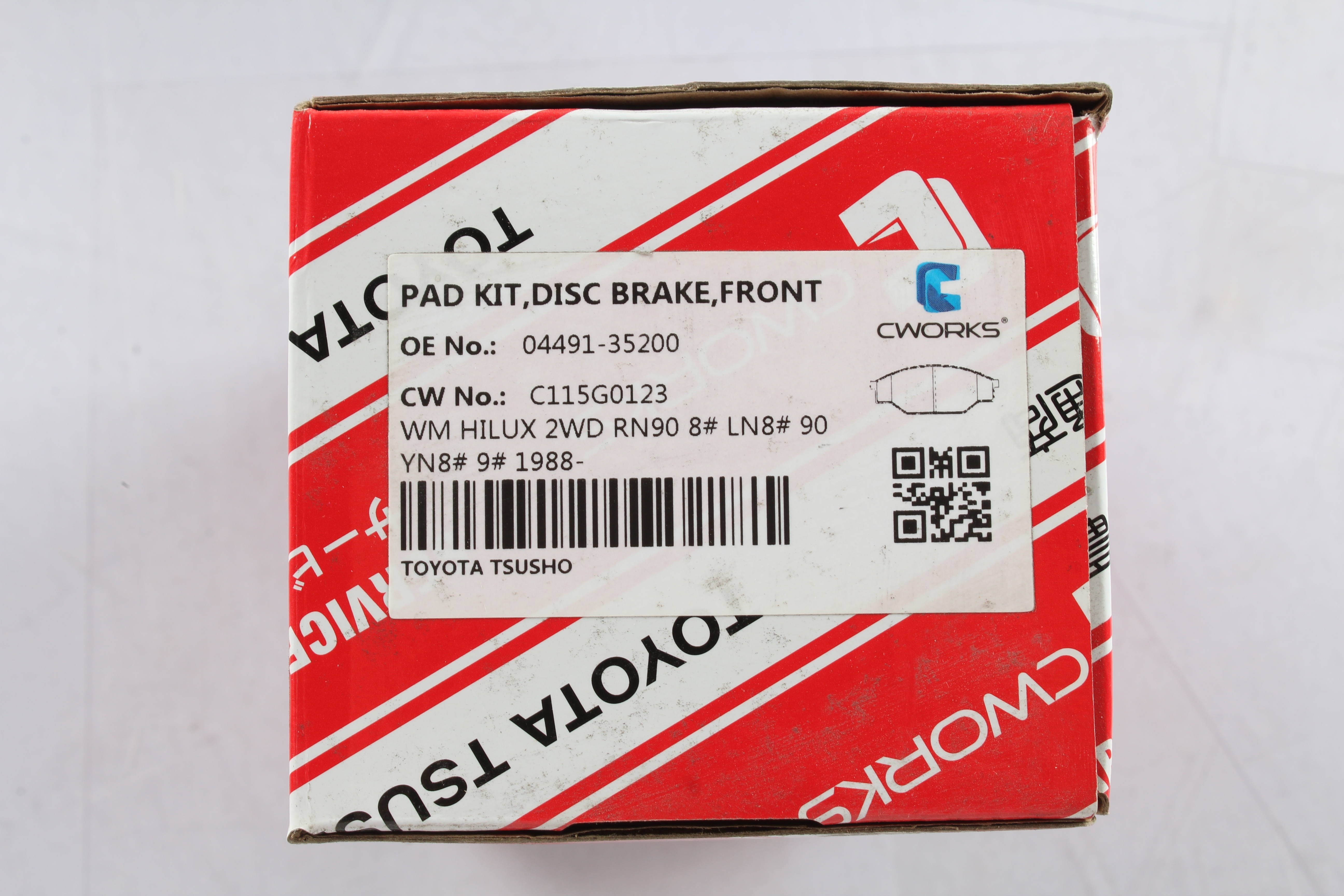 Toyota Tsusho Front Disc Brake Pad Kit 04491-35200 For Hilux LN80 LN85 YN86