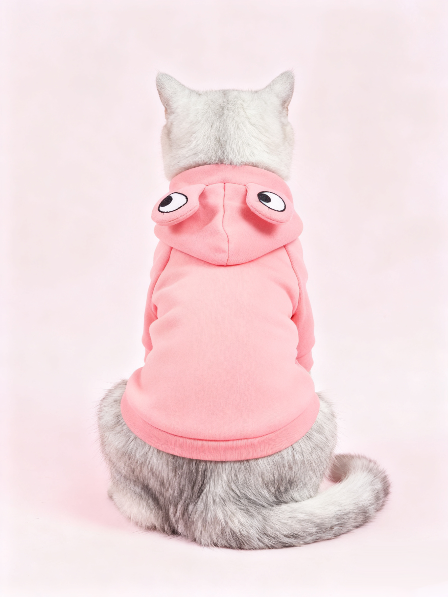 Custom Pet Sweatshirt – Pink Frog Hoodie with Adjustable Hood