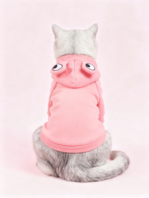 Custom Pet Sweatshirt – Pink Frog Hoodie with Adjustable Hood