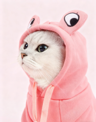 Custom Pet Sweatshirt – Pink Frog Hoodie with Adjustable Hood