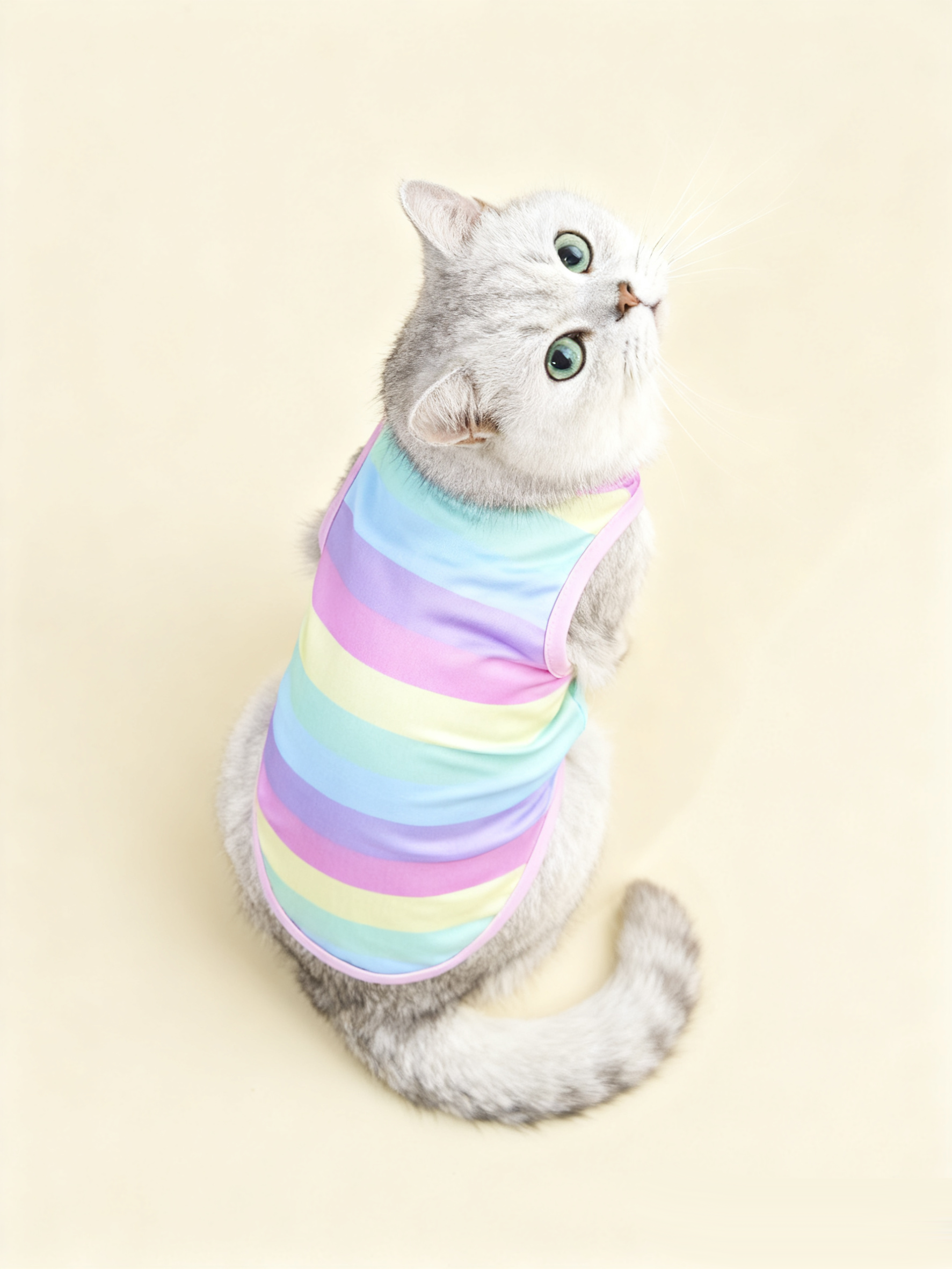 Rainbow vest for cat