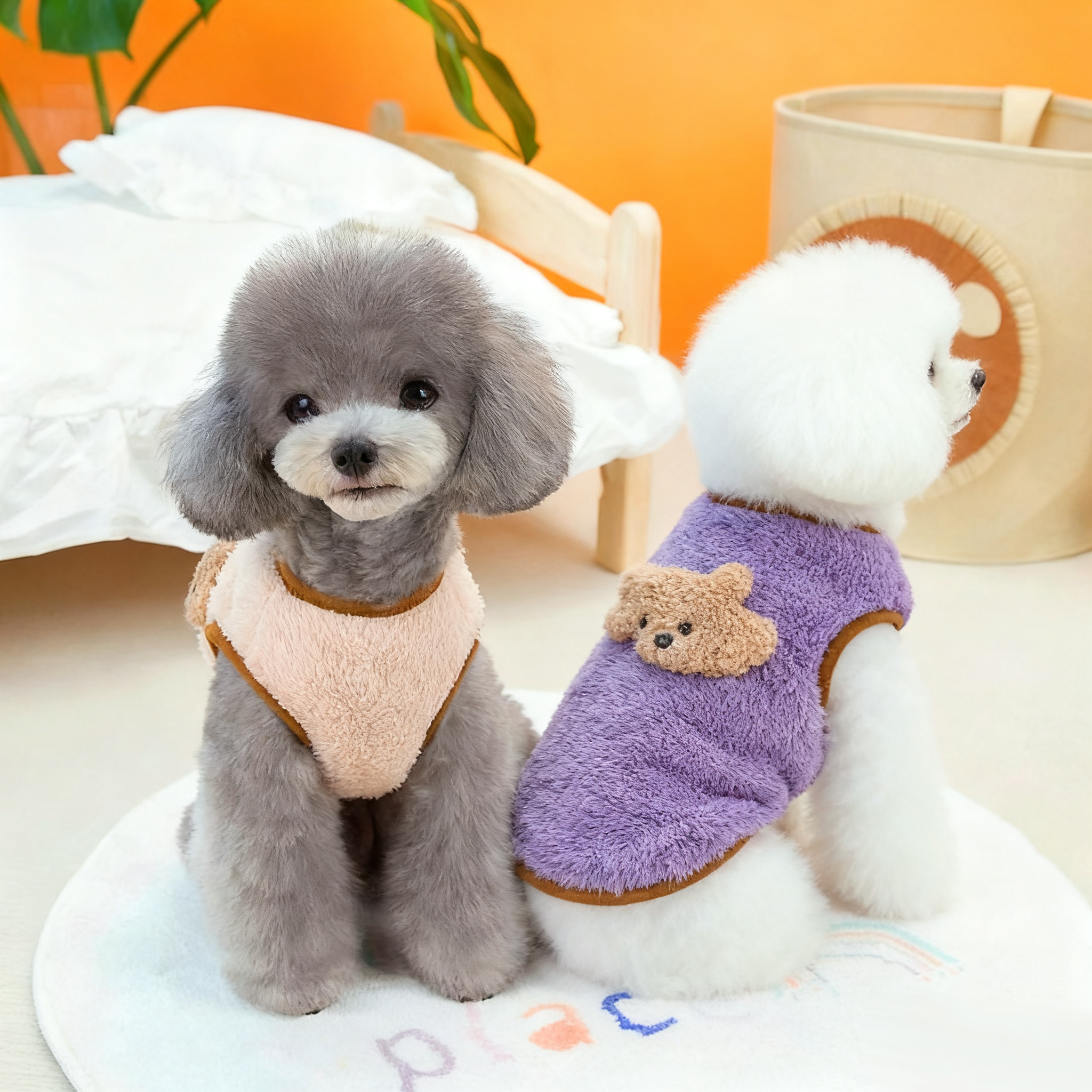"Cute Teddy Bear Sherpa Dog Harness Vest