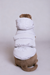 Light Gray Hooded Dog Puffer Vest