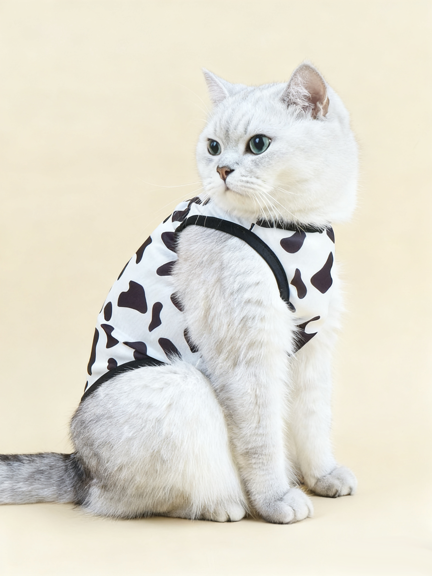 Cow Print Mesh Cat Vest