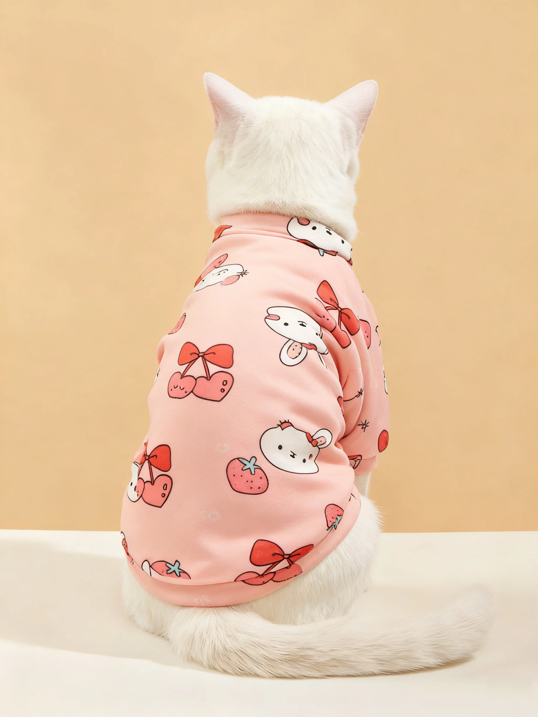 Custom Cat T Shirt – Pink Cartoon Plush Cozy Top