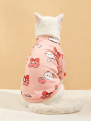 Custom Cat T Shirt – Pink Cartoon Plush Cozy Top