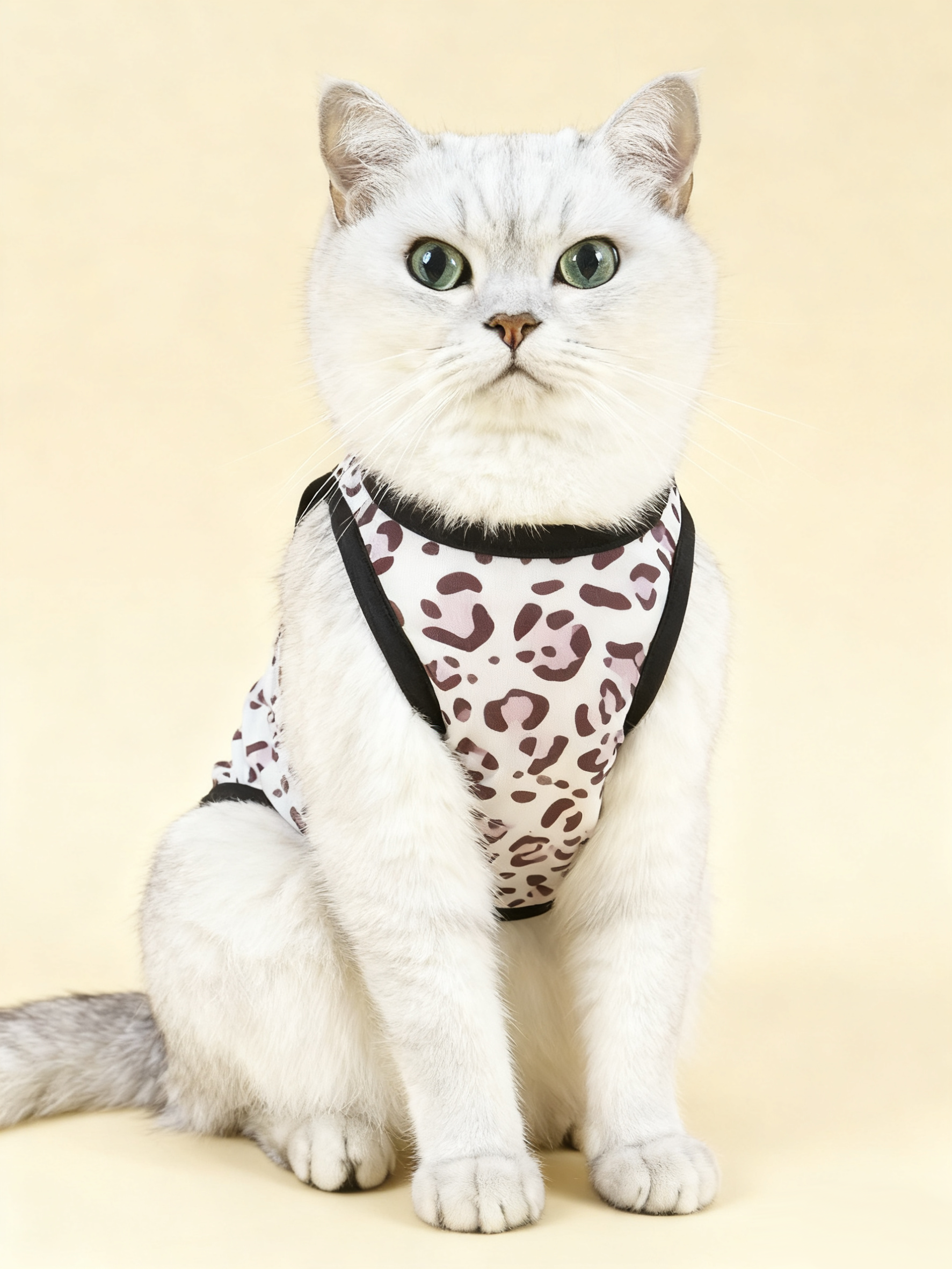 Leopard Print Mesh Cat Vest