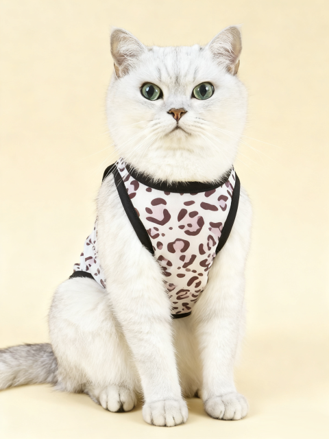 Leopard Print Mesh Cat Vest
