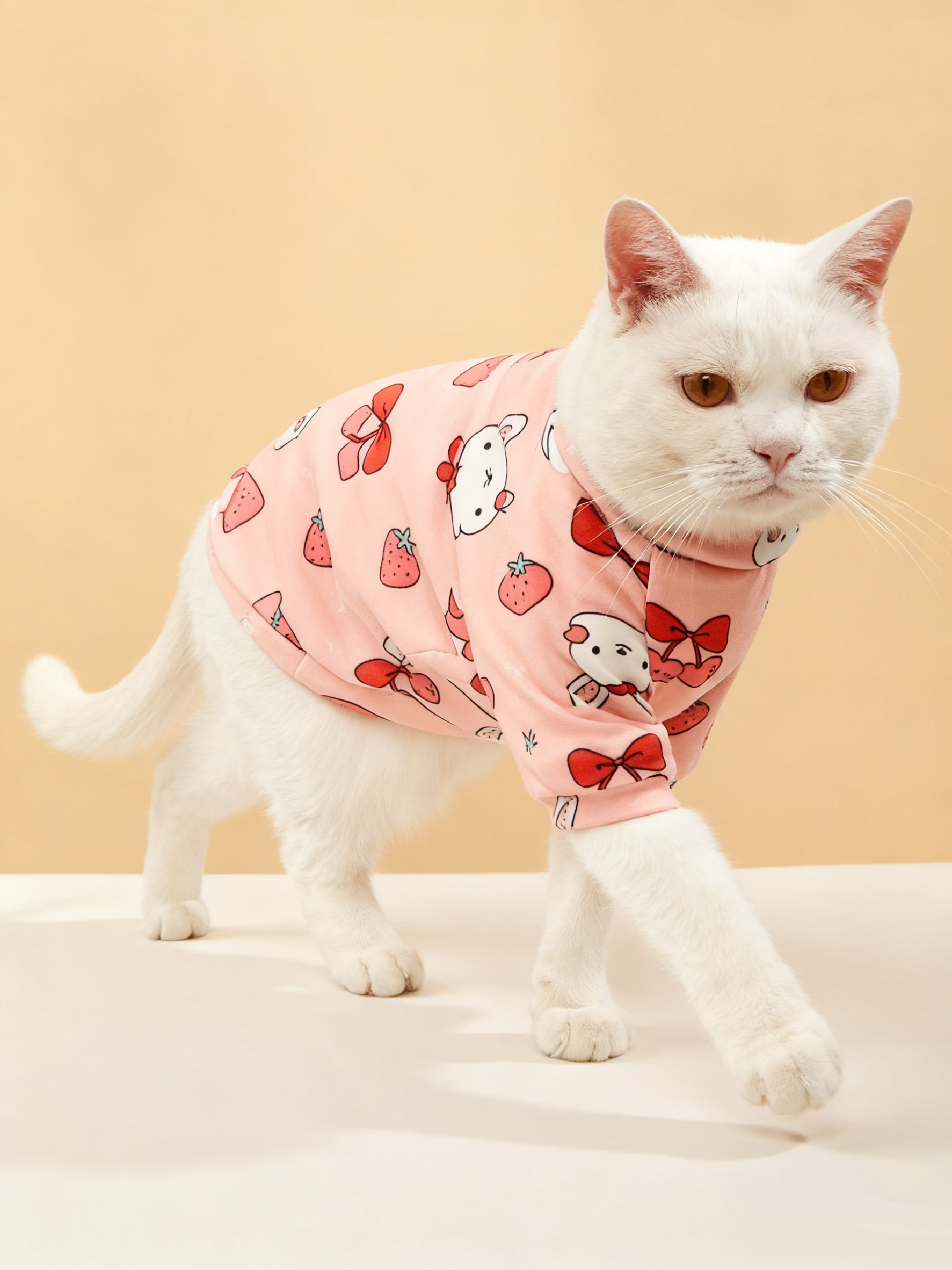 Custom Cat T Shirt – Pink Cartoon Plush Cozy Top