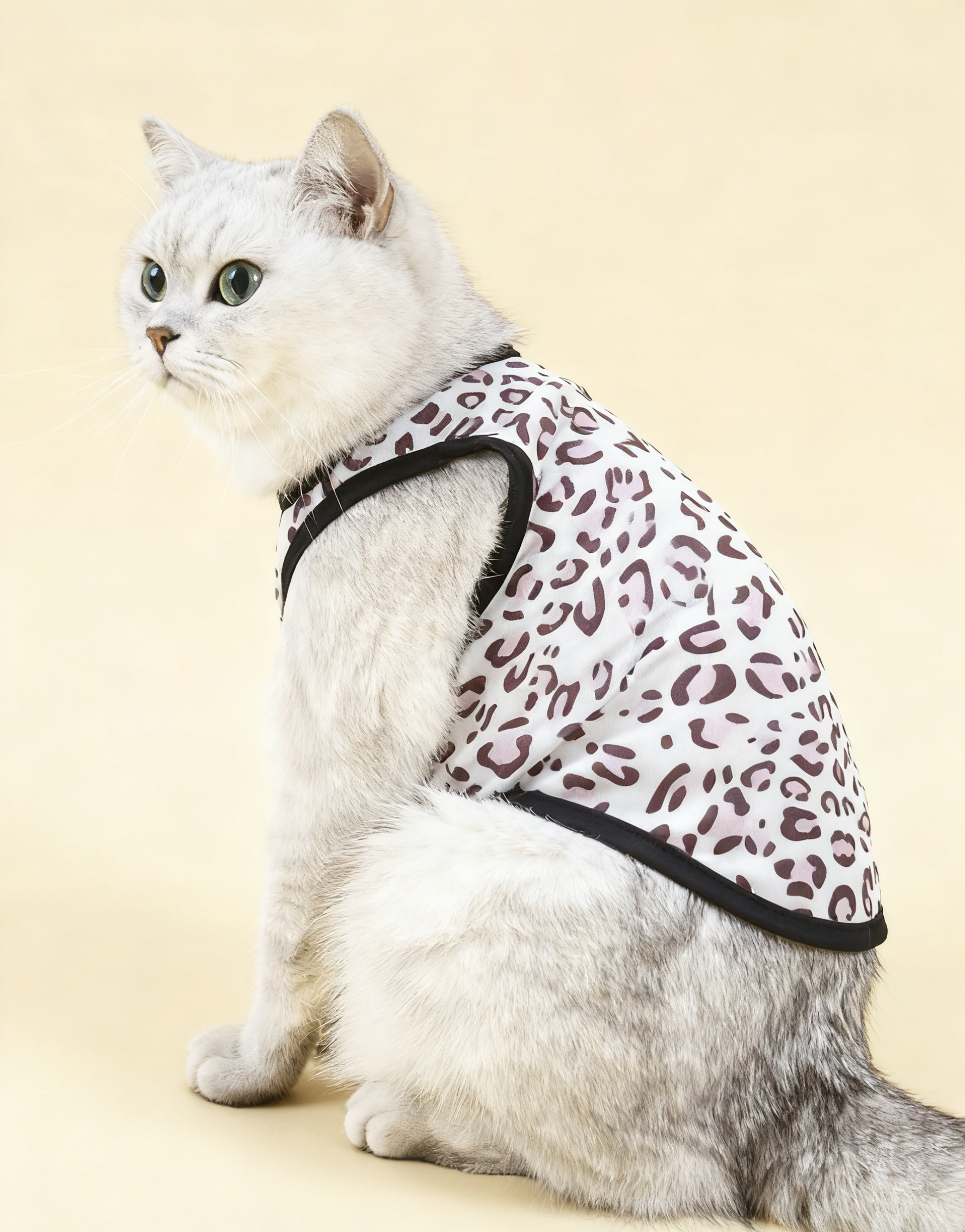 Leopard Print Mesh Cat Vest