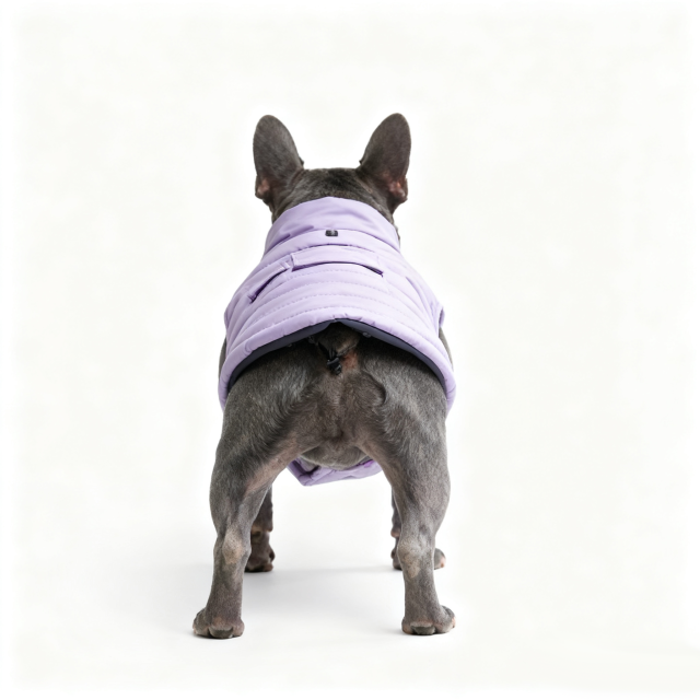 Purple Quilted Dog Vest with Functional Pockets