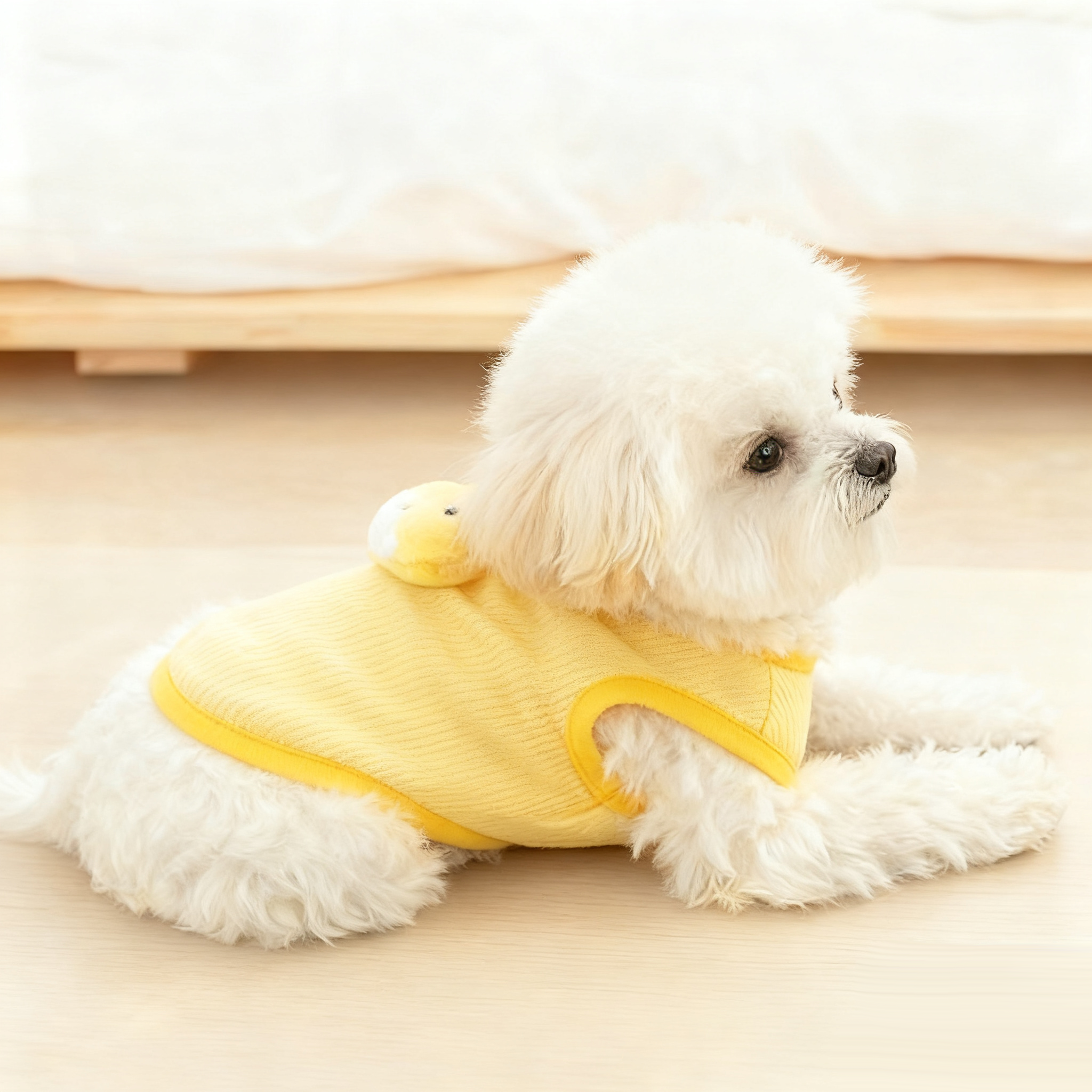 Pet Vest – Yellow Knitted Sleeveless Vest with 3D Detail