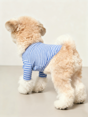 Dog Striped T-Shirt Cotton Breathable