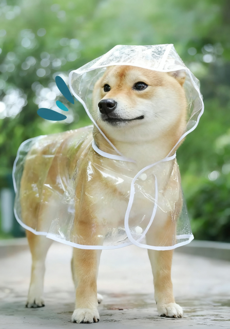 Clear Transparent Dog Raincoat with Hood
