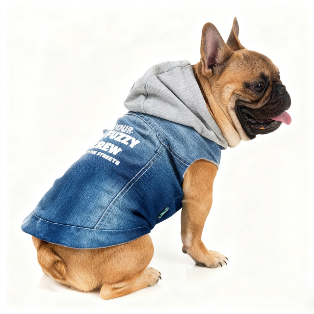 Denim Hoodie Dog Jacket