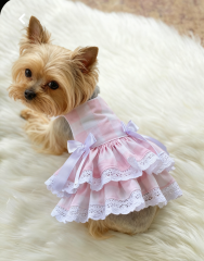 Breathable Double Layer summer Dog Dress Pet Clothes
