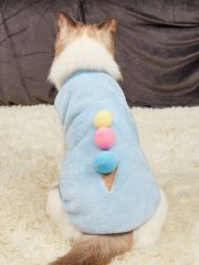 Pet Vest – Ice Cream Plush Vest with 3D Pom Details