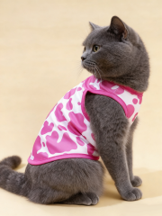 Pink Cow Print Cat Vest