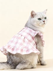 Cat Dress – Pink Gingham Ruffle Dress for Cats