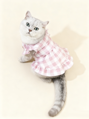 Cat Dress – Pink Gingham Ruffle Dress for Cats