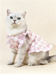 Cat Dress – Pink Gingham Ruffle Dress for Cats