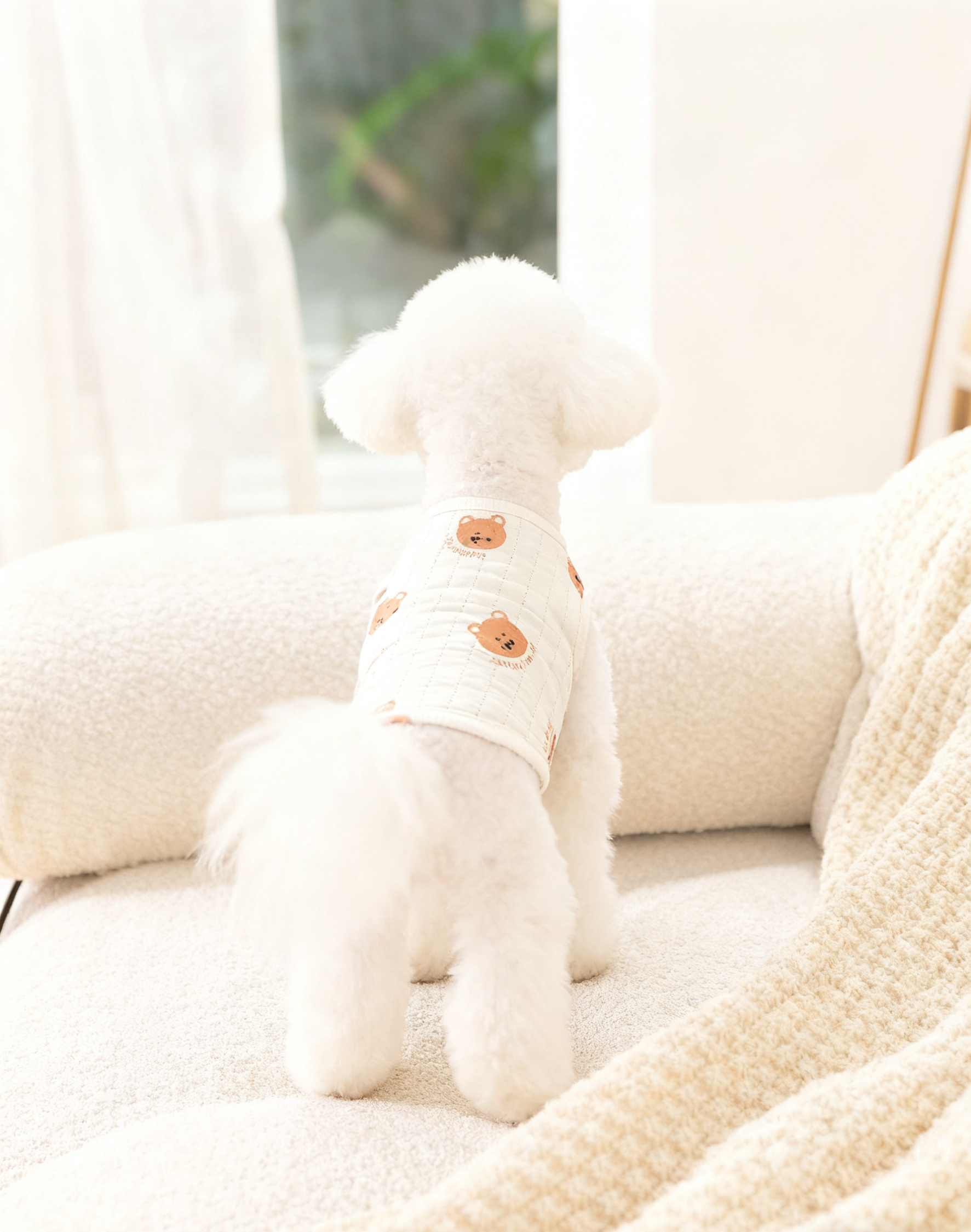 Cute Teddy Bear Print Dog Harness Vest 