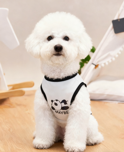 Cool panda graphic dog tank on small dog