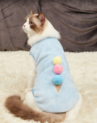 Pet Vest – Ice Cream Plush Vest with 3D Pom Details