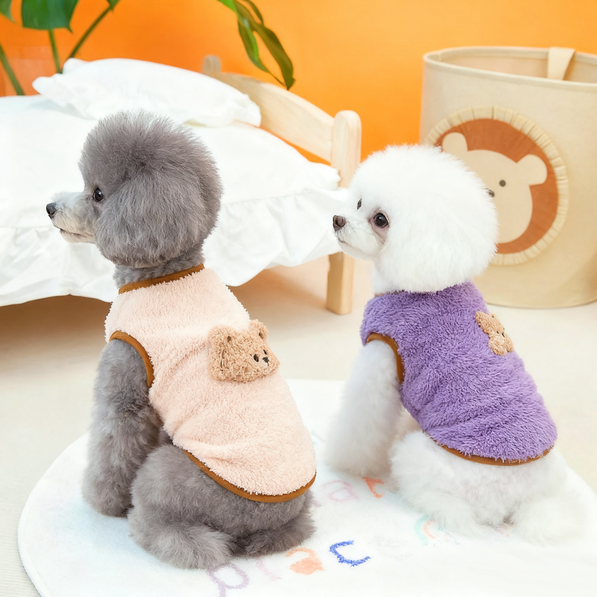 "Cute Teddy Bear Sherpa Dog Harness Vest
