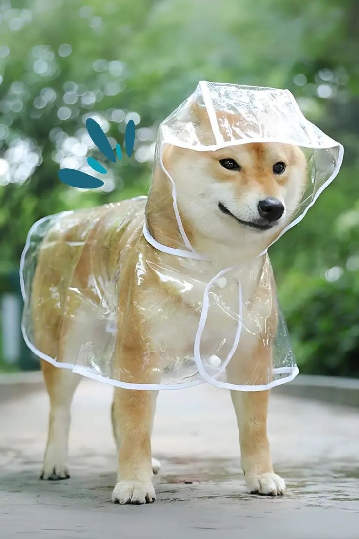 Clear Transparent Dog Raincoat with Hood