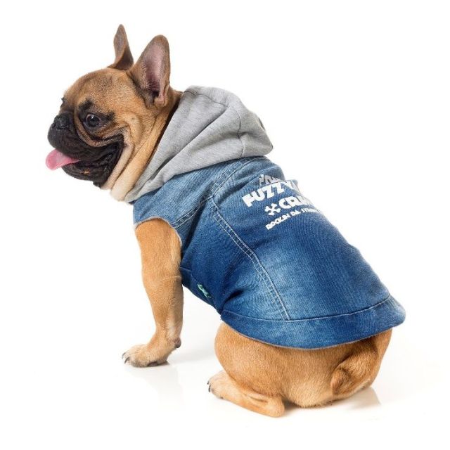Denim Hoodie Dog Jacket