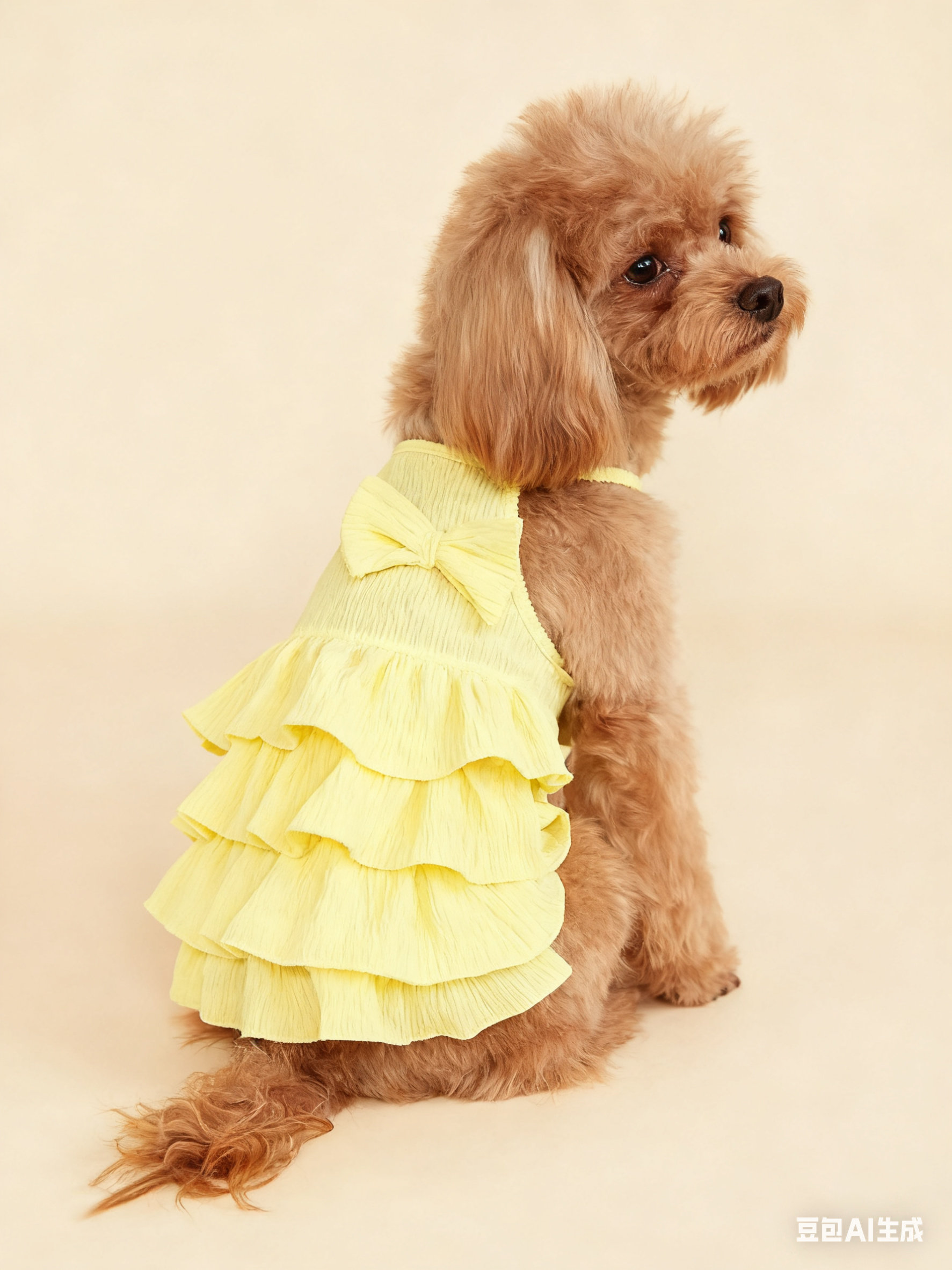 Yellow Tiered Ruffle Dog Dress