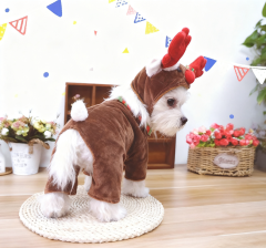 Custom Dog Hoodie – Reindeer Velvet Holiday Onesie