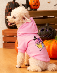 Pink Halloween Graphic Dog Hoodie