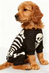 Halloween Black Skeleton Print Dog Onesie