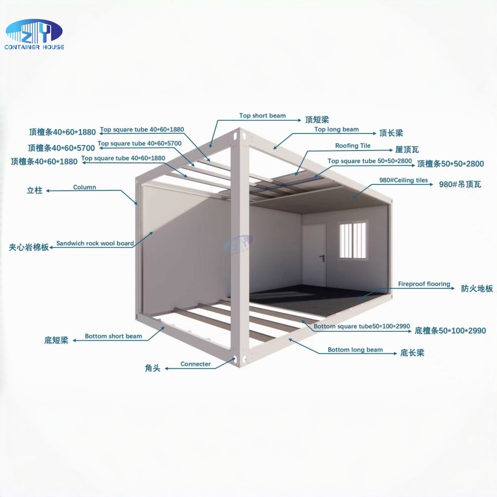 Two-Story Modular Detachable Prefab Container House for Office Living Multi-Purpose Assembled Building