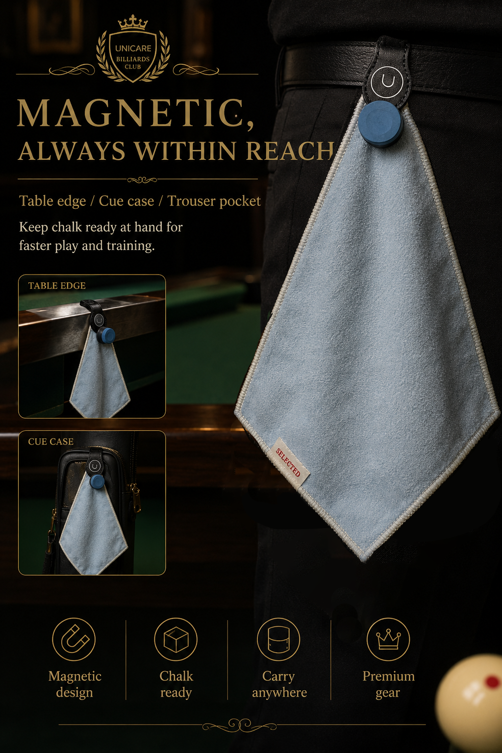 Unicare Magnetic Towel with Chalk Mini Pro