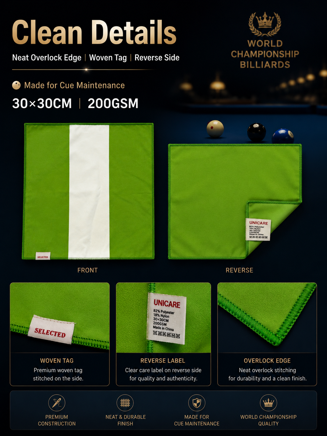 Unicare Quick Dry Cue Towel Grace