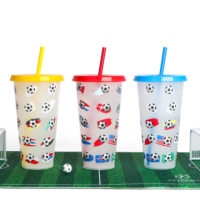 Wholesale 24oz Soccer Color Changing Cup | Custom Football Souvenir Tumbler