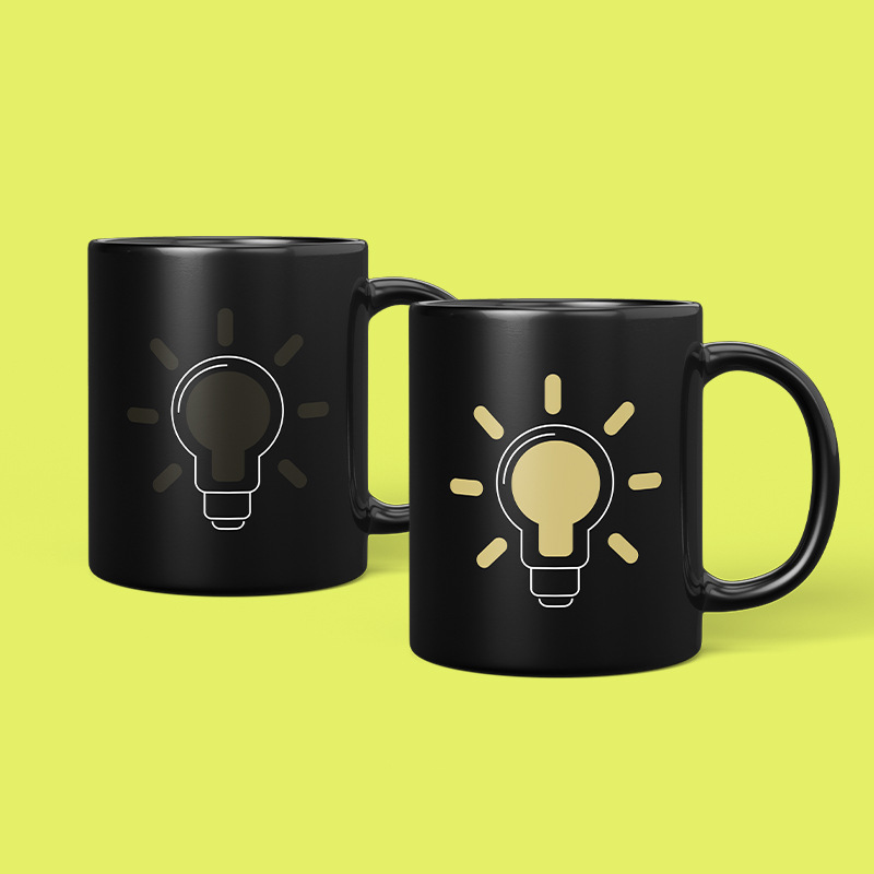 Custom color-changing mug for branded drinkware