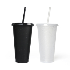 Wholesale 24oz Glitter Color Changing Cup | Custom Plastic Tumbler for Hot & Cold