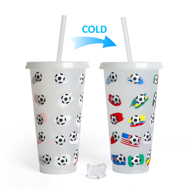 Wholesale 24oz Soccer Color Changing Cup | Custom Football Souvenir Tumbler