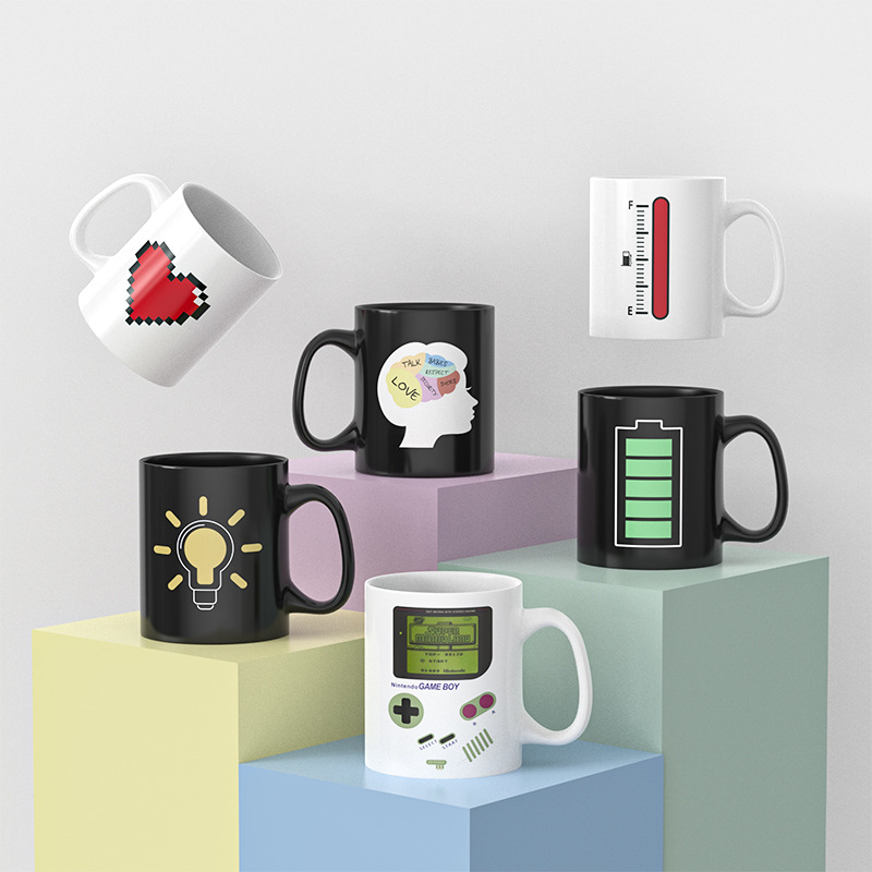 Color-changing ceramic mug for business promotion